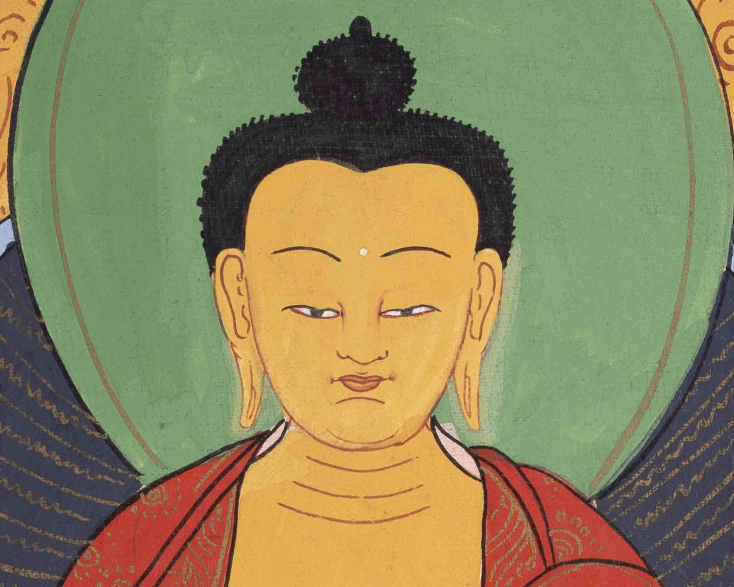 Vintage Shakyamuni Buddha Thangka | Original Tibetan Buddhist Art