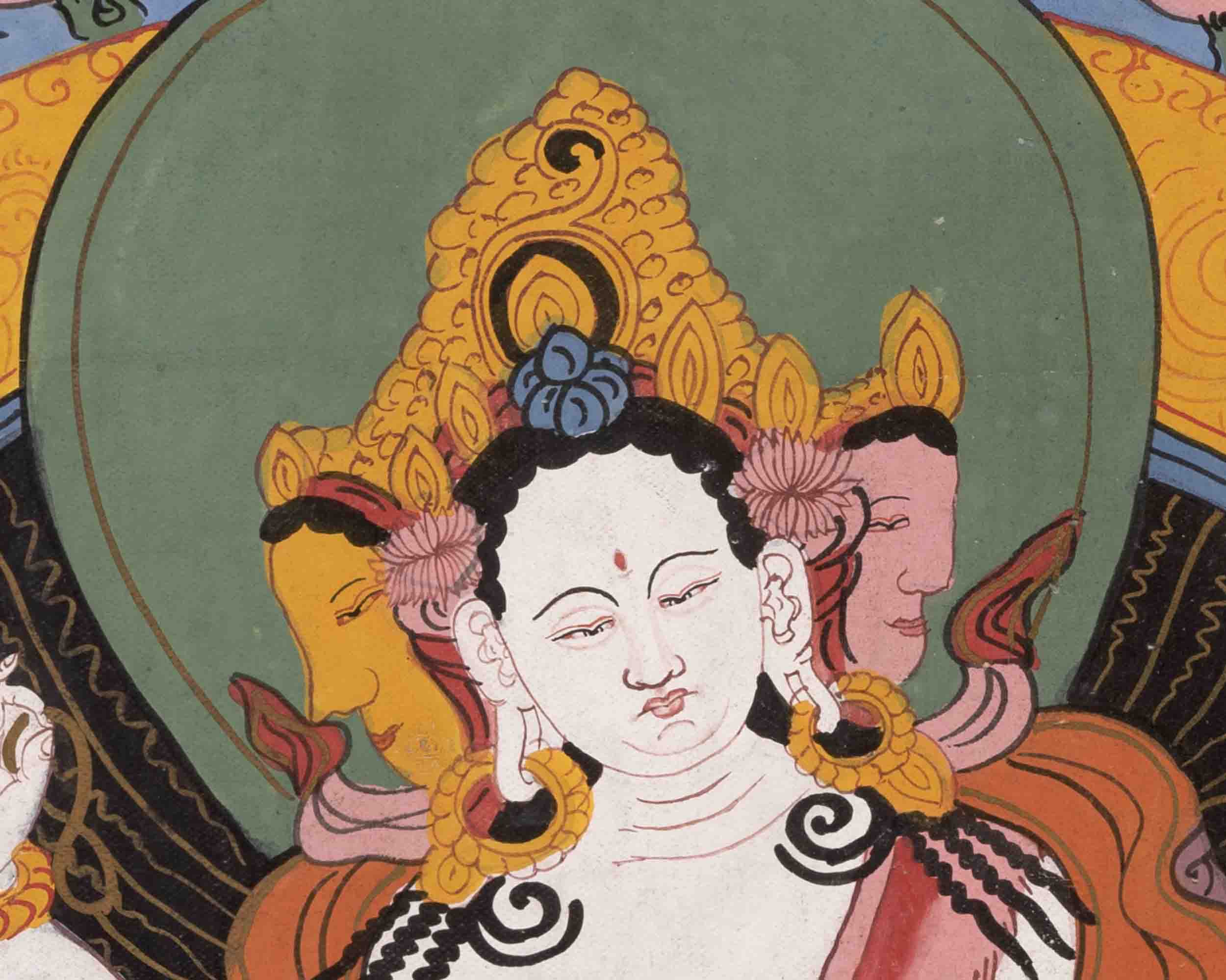 Basundhara Devi Thangka | Traditional Thangka Painting | Wall Decors
