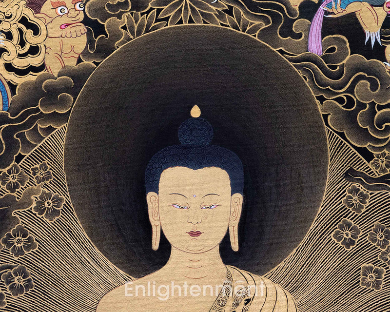 Buddha Shakyamuni And Mara Thangka Art | Traditional Hand Painted Artwork | Harmony Of Light And Darkness