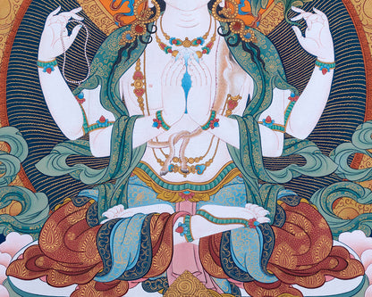 Four Armed Avalokiteshvara Print | High Quality Chenrezig Art