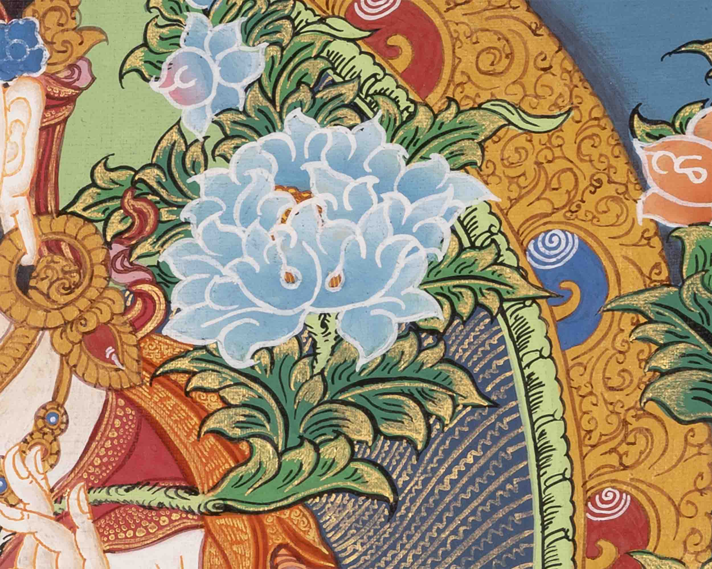 White Tara Thangka | Religious Buddhist Art | Wall Decors