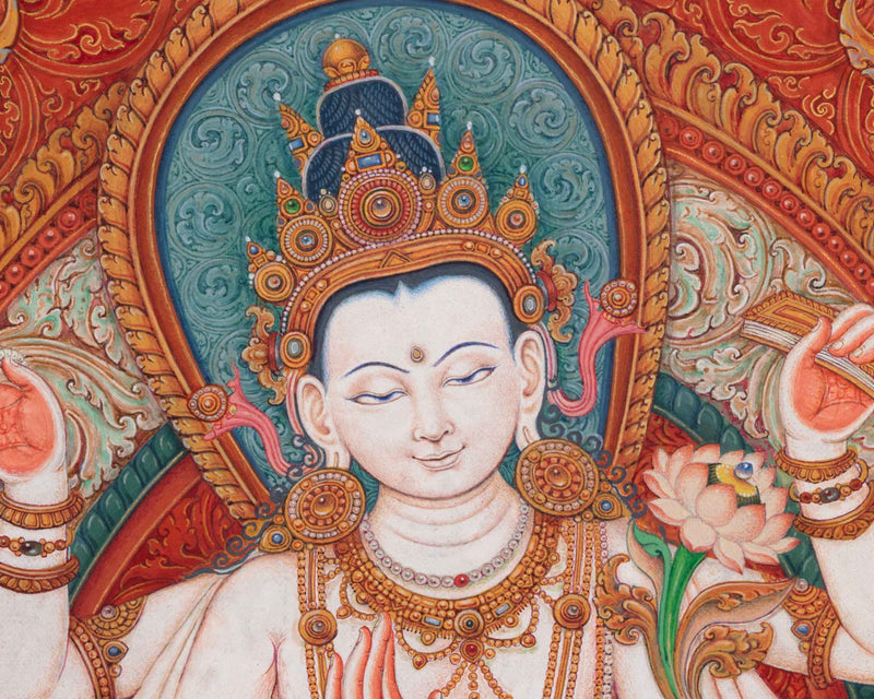 High-Quality Amoghapasa Lokeshvara Thangka Print | The One With The Unfailing Noose, Form Of Avalokiteshvara