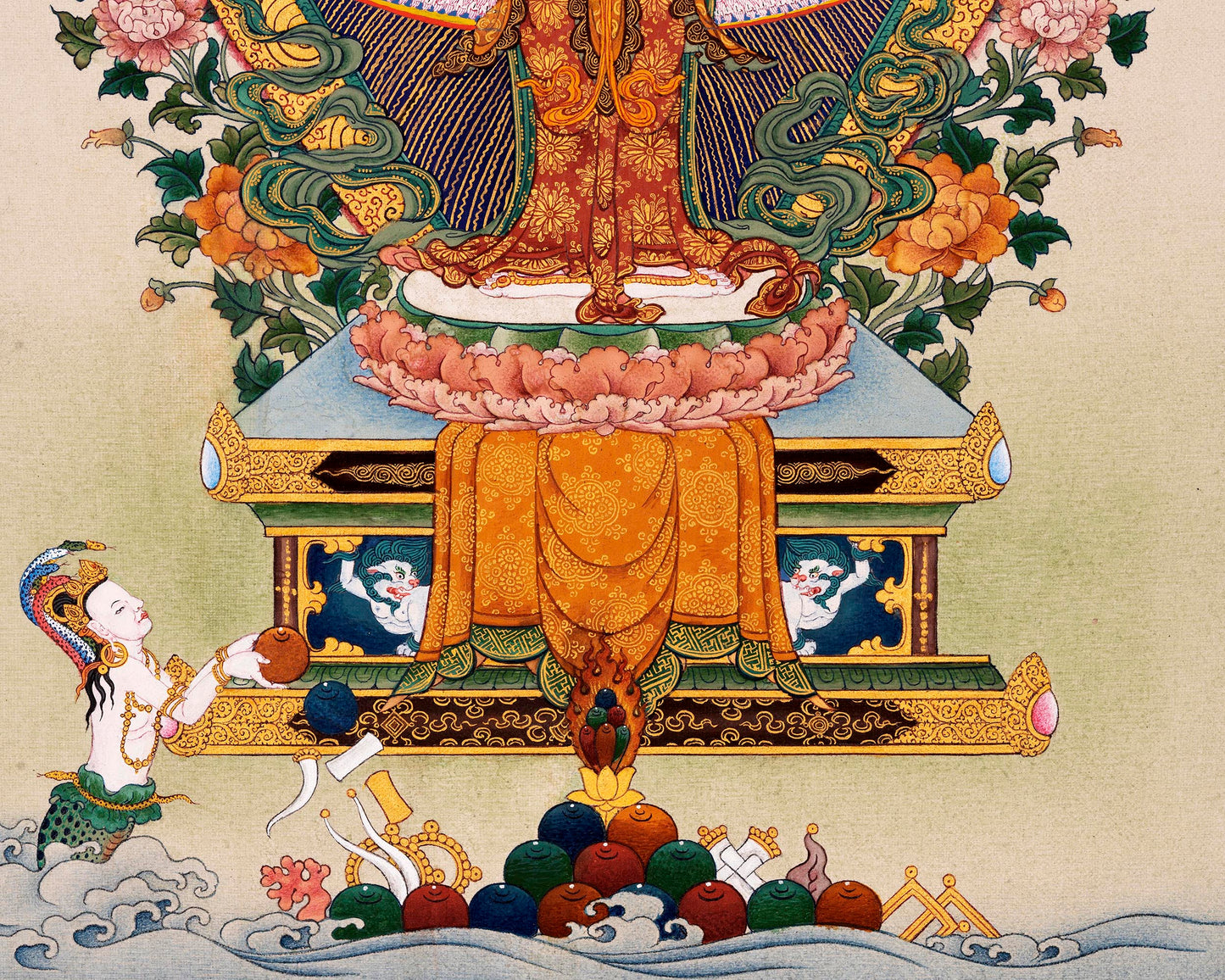 1000 Armed Avalokiteshvara, Tibetan Hand painted Small Thangka