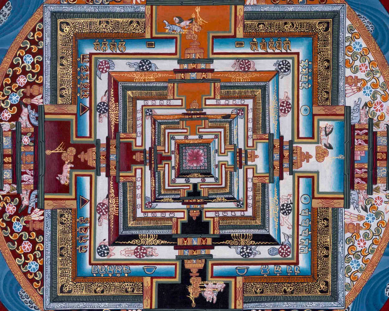 Kalachakra Mandala Thangka | Traditional Tibetan Artwork | Wall Decors