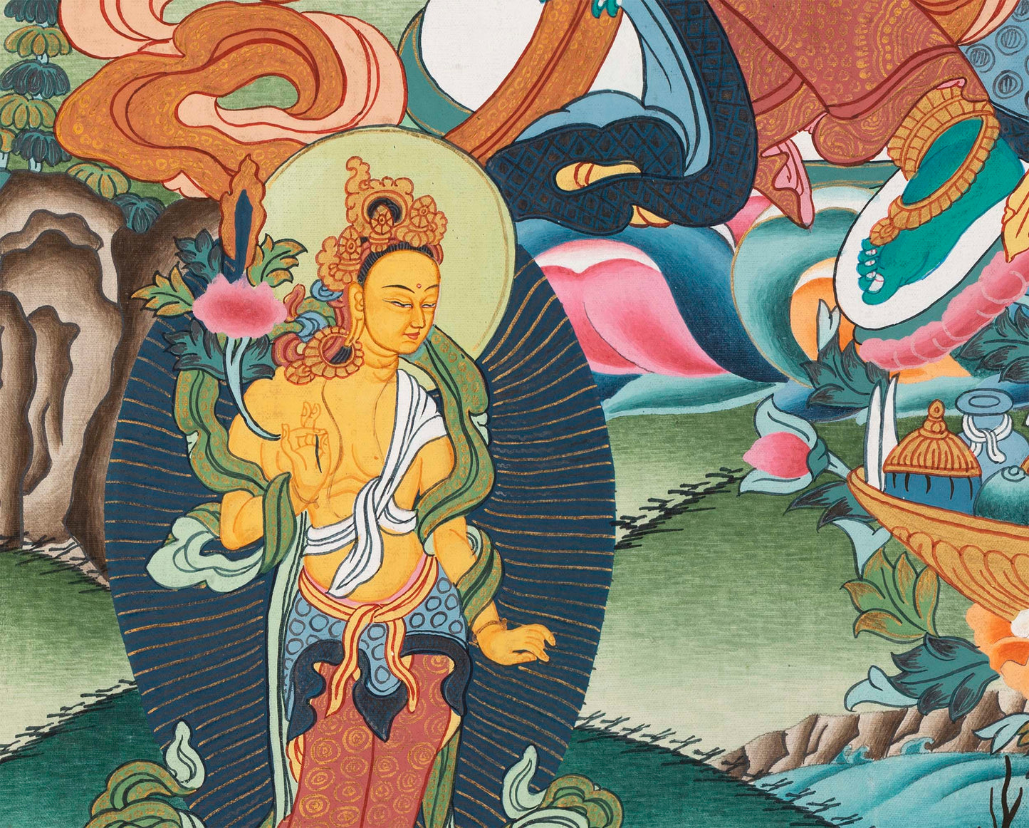 Female Green Tara Thangka | Decorative Art