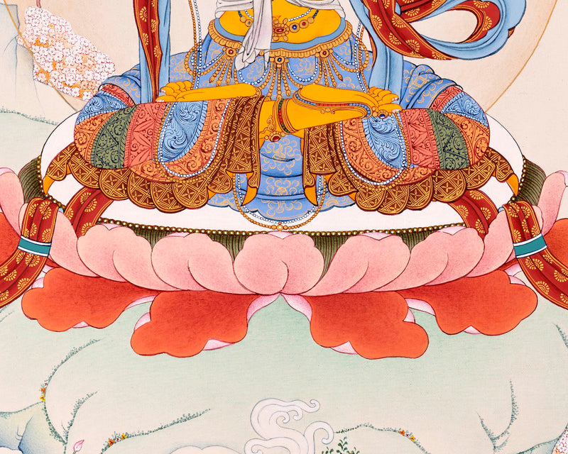 Wisdom Buddha Manjushri, Tibetan Thangka Art