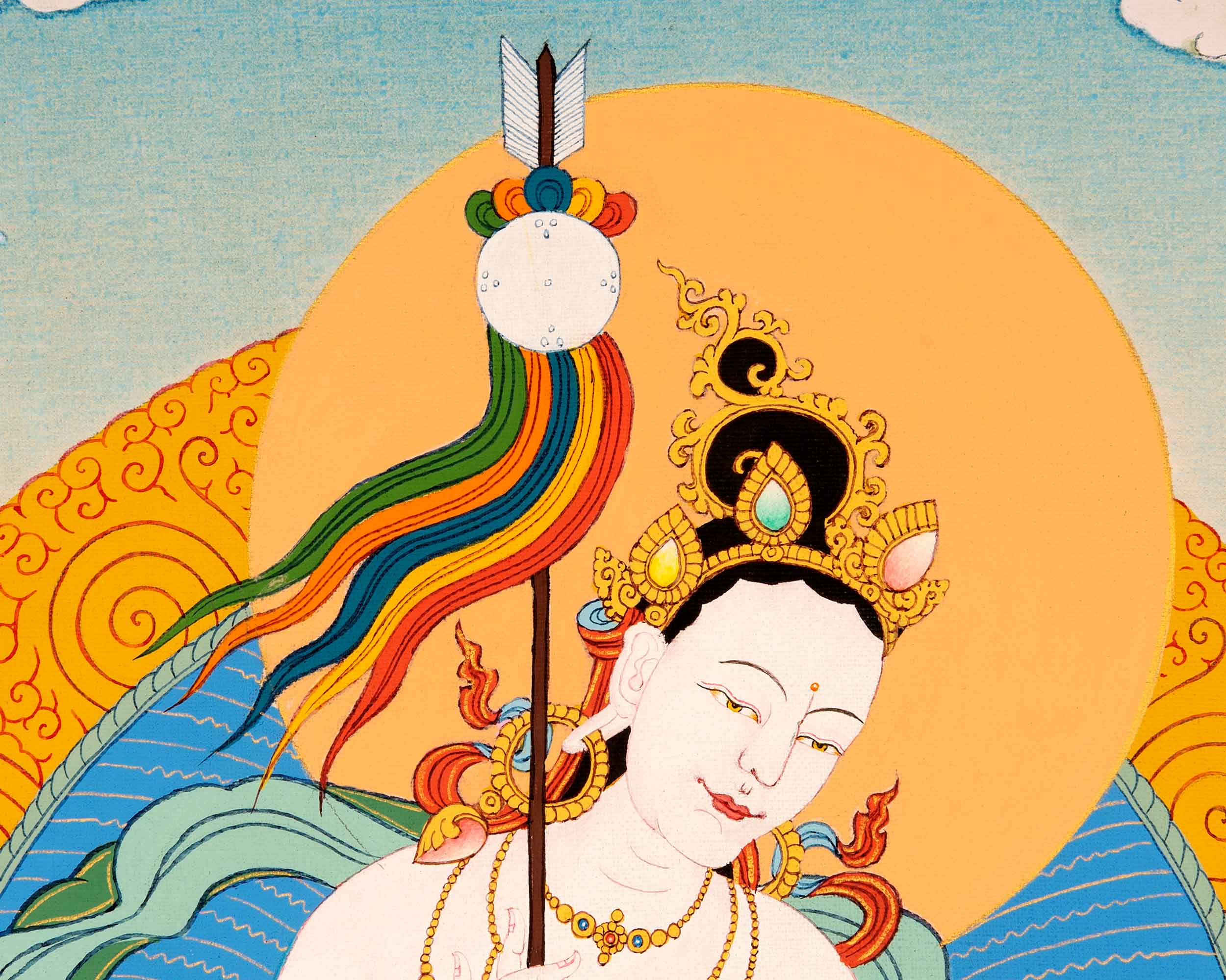 Mandarva Thangka | Traditional Buddhist Dakini Art