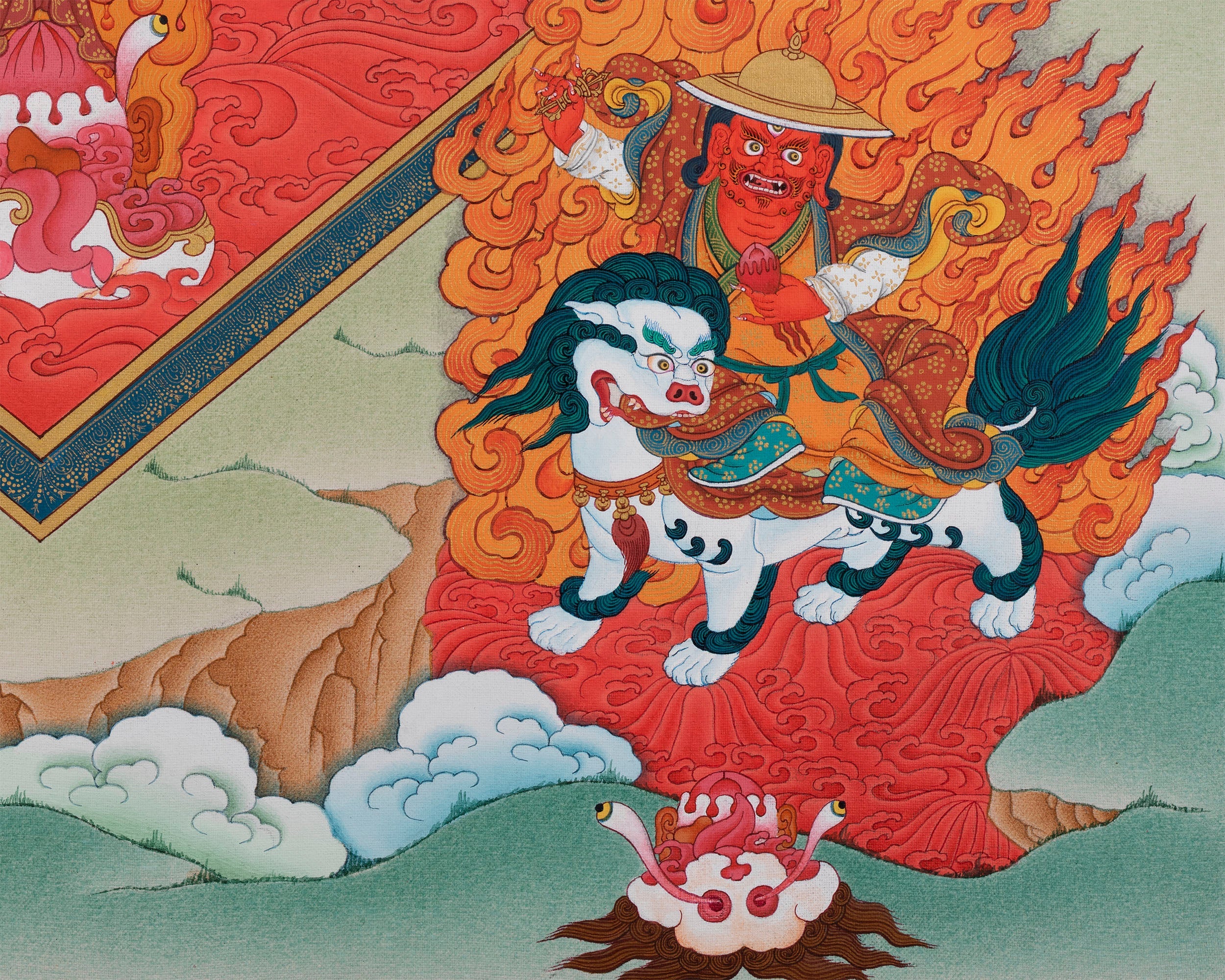 Ekajati, Rahula & Dorje Legpa Thangka | The Three Nyingma Protectors