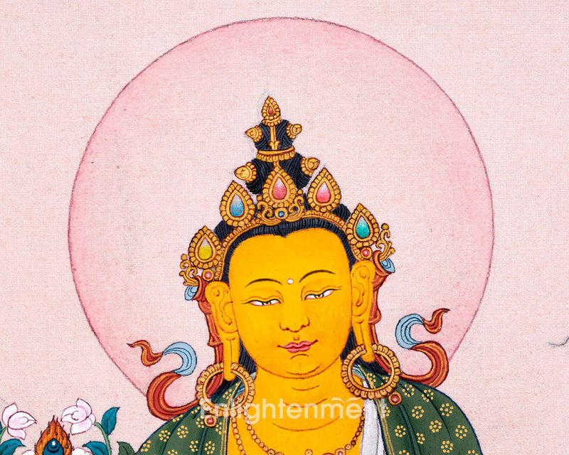 Ksitigarbha Painting | Tibetan Buddhist Art of Earth Treasury | Bodhisattva Of Great Vow