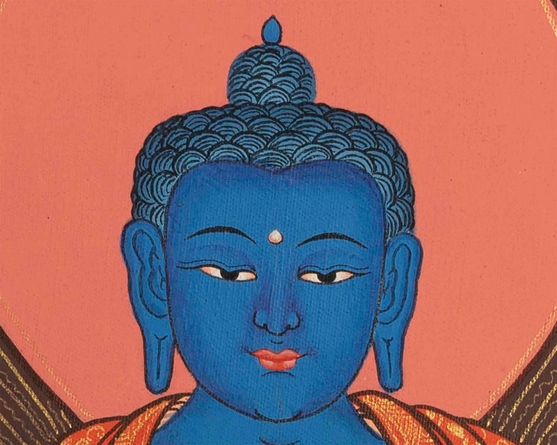 Medicine Buddha Thangka | Buddhist Ritual Wall Hanging Thangka