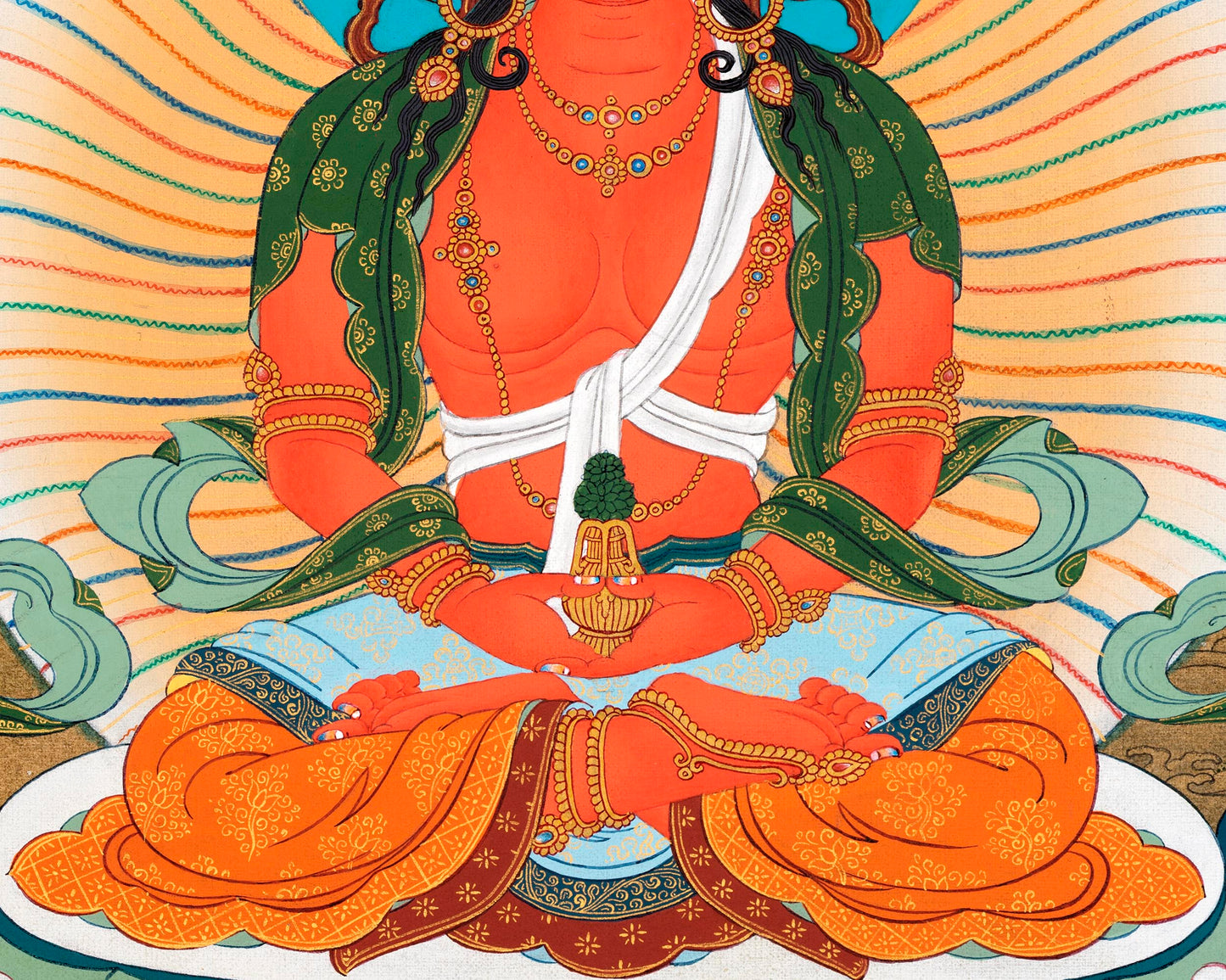 Amitayush With White Tara and Namgyalma Canvas Print |   High Quality Giclee Canvas Print