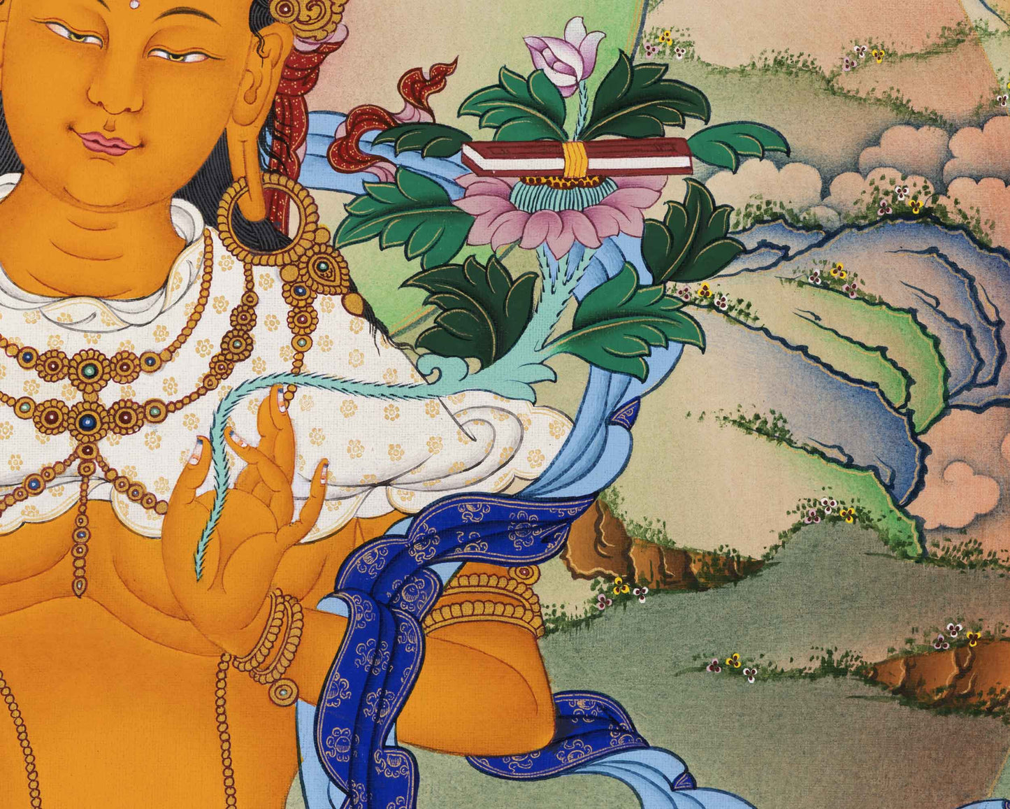 Manjushri God Of Knowledge | High Quality Thangka Print | Spiritual Gifts