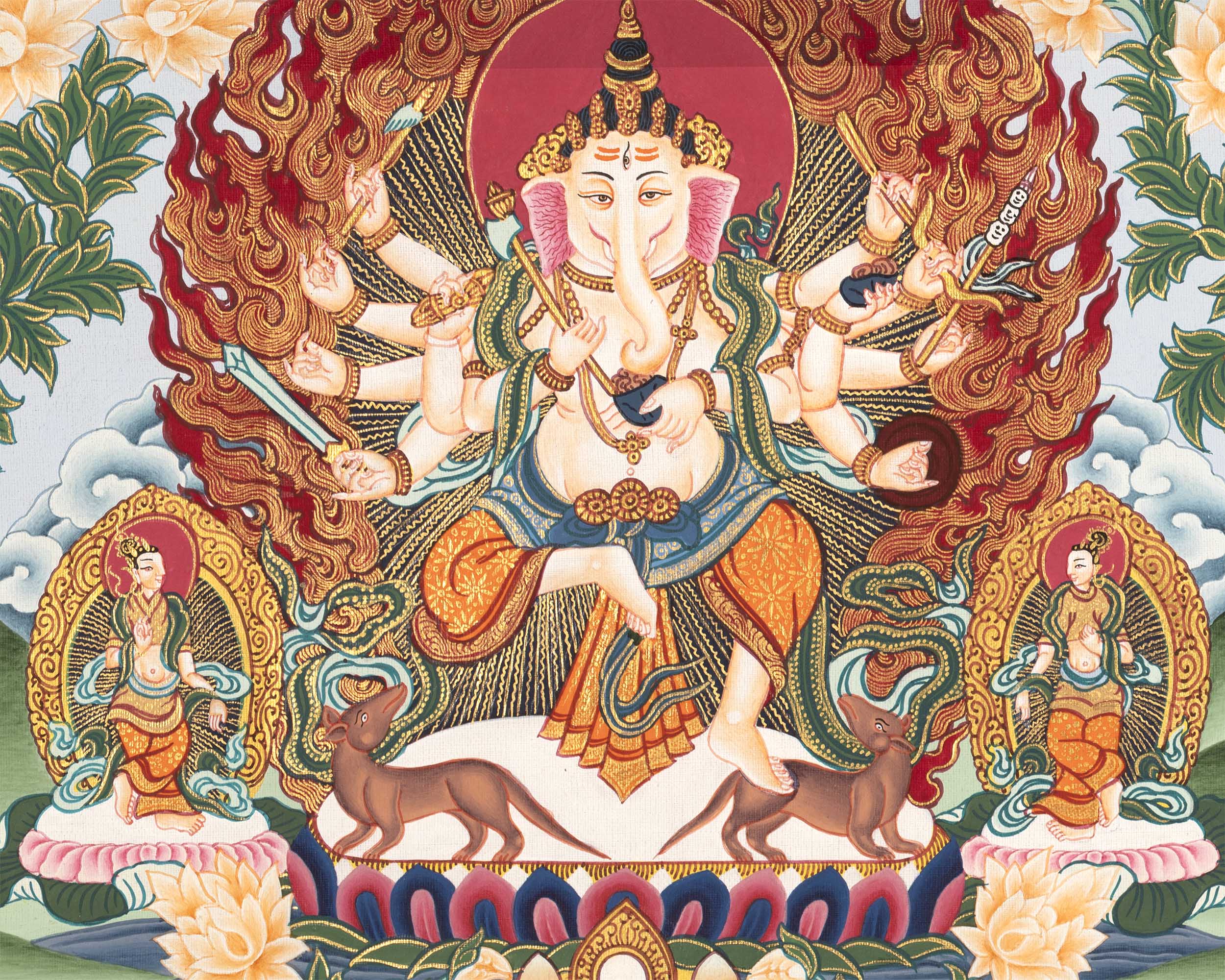 Ganesh Thangka Print | Traditional Paubha Art | Wall Decors