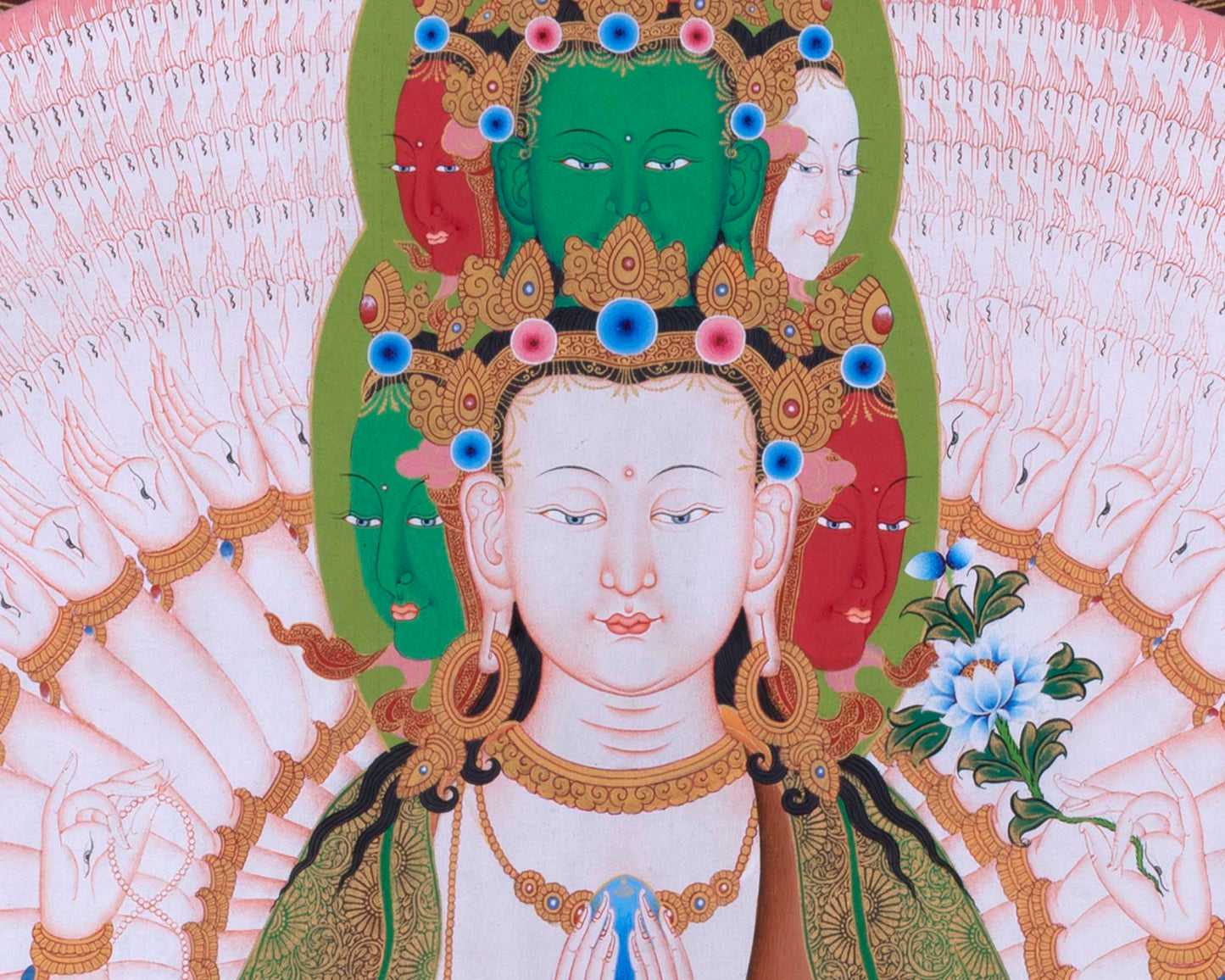 Avalokiteshvara Chenrezig Thangka | Traditional Buddhist Painting