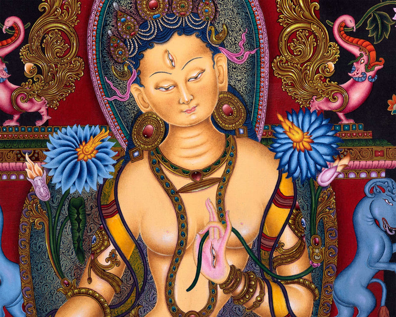 High-Quality White Tara Giclee Thangka Print | Tara Bodhisattva Print | Tibetan Buddhism Artwork