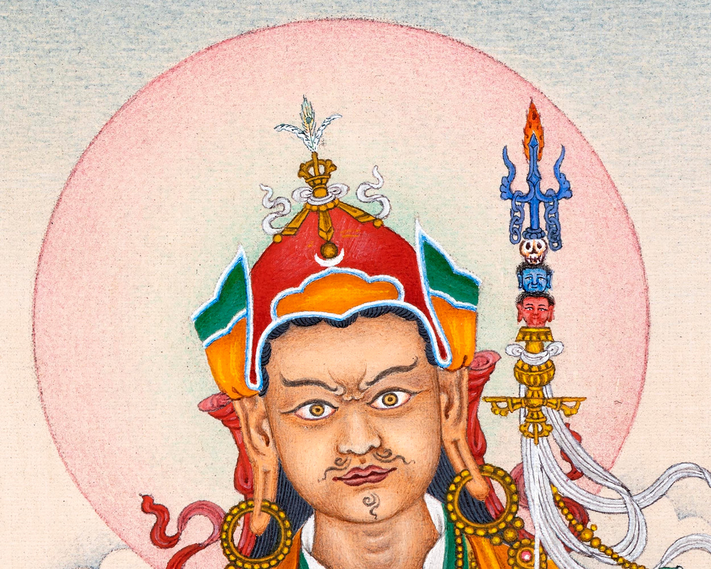 Guru Rinpoche With Others Thangka | The Precious Guru | Himalayan Buddhist Thangka Print