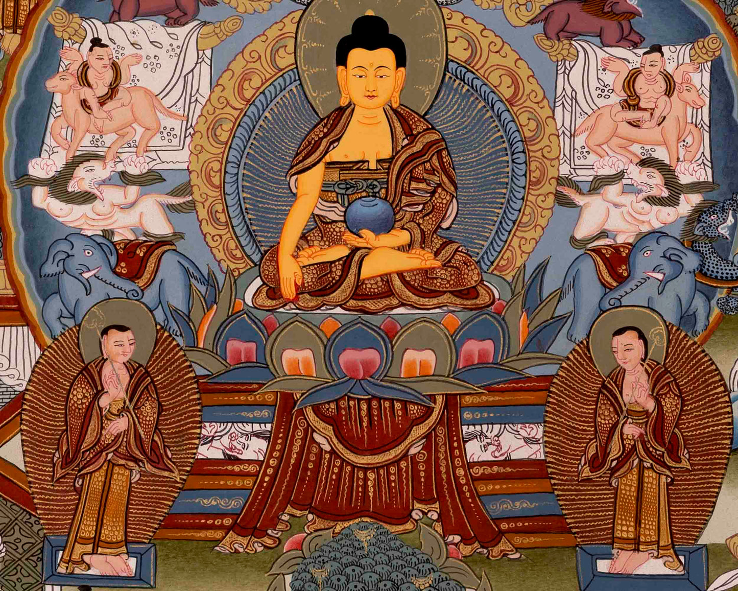 Gautam Buddha's Life Story | Religious Buddhist Thangka | Wall Decors