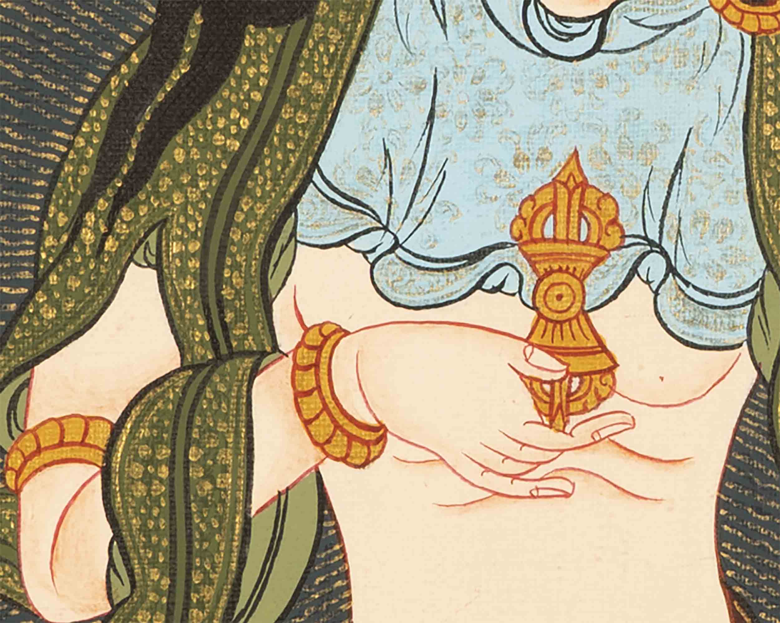 Vajrasattva Buddhist Thangka | Religious Wall Decor