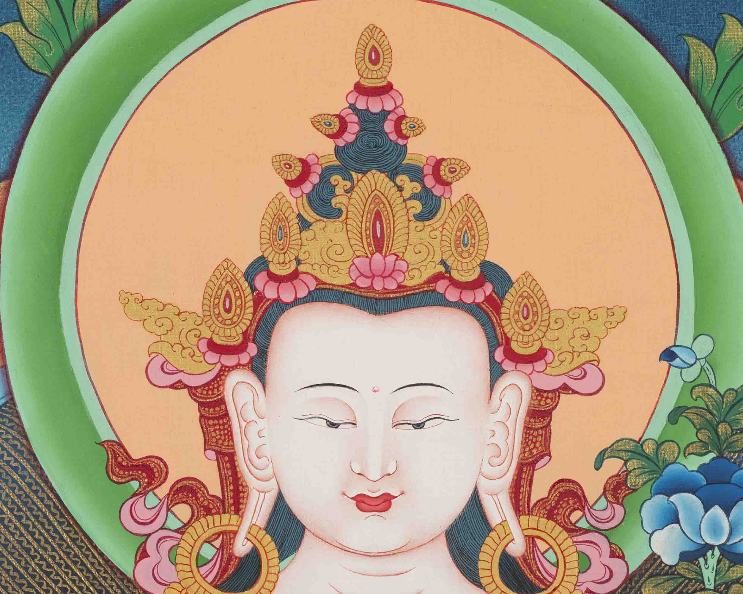Avalokitesvara Chengrezig Thangka | Mindfulness Meditation Painting