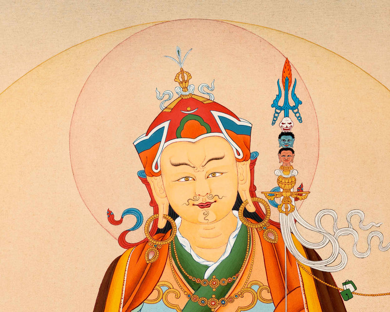 Guru Rinpoche Art | Finely Hand Painted Tibetan Thangka