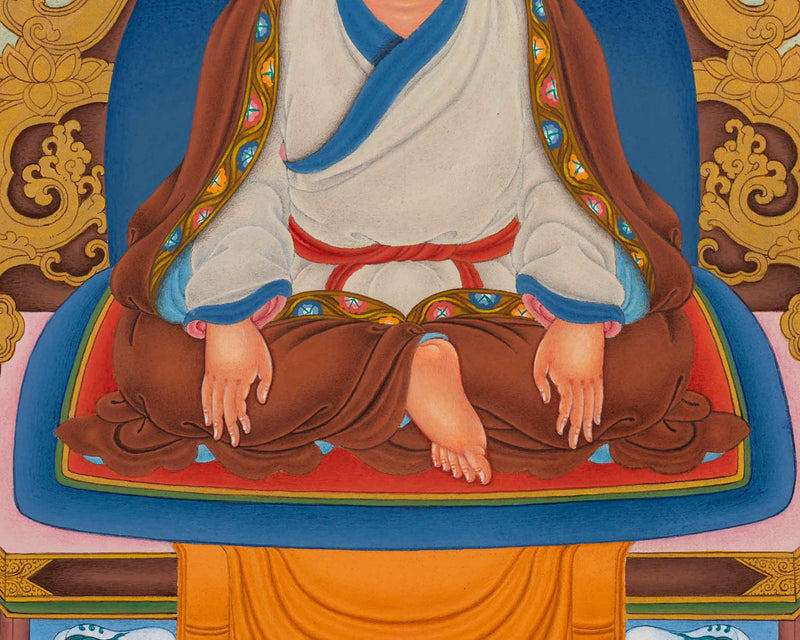 Guru Marpa Thangka | Hand Painted Thangka Artwork of Kagyu Master