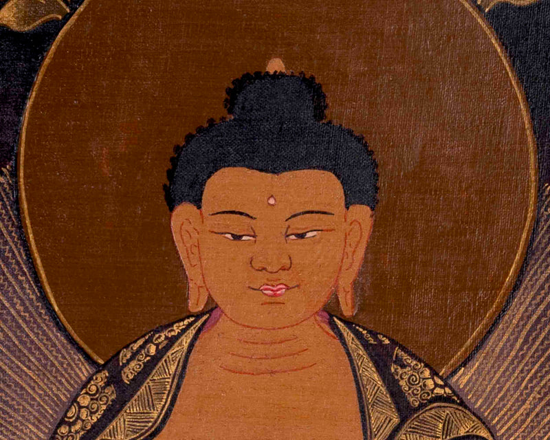 Shakyamuni Buddha Tibetan Thangka | Religious Buddhist Art | Wall Decors
