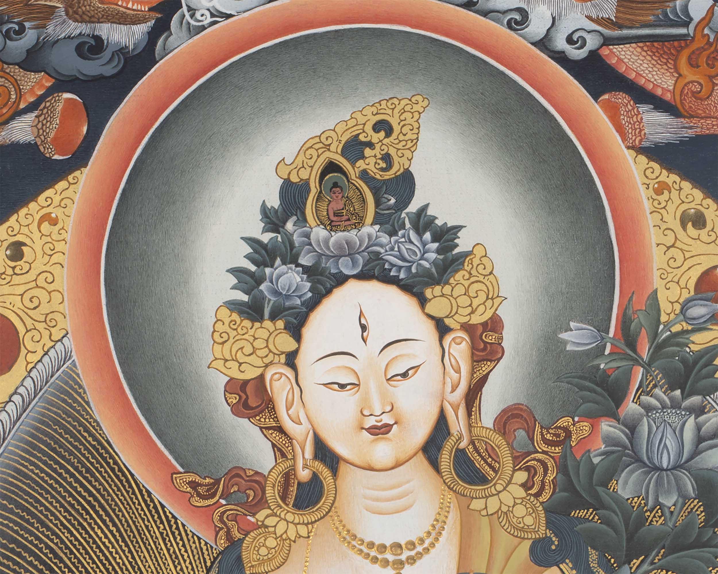 White Tara Thanka | Female Bodhisattva Thangka