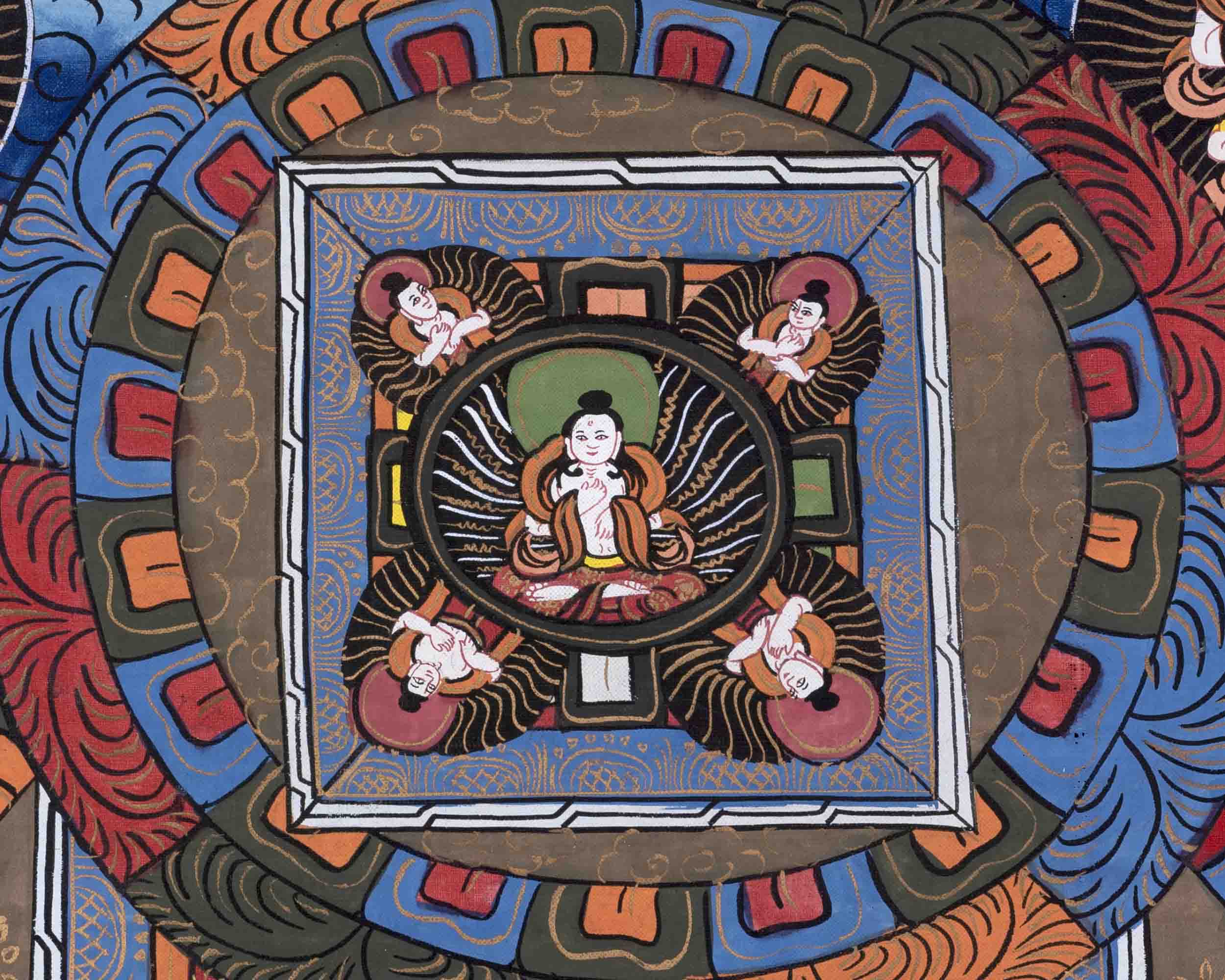 Traditional 3 Mandala Thangka | Religious Buddhist Art | Wall Decors