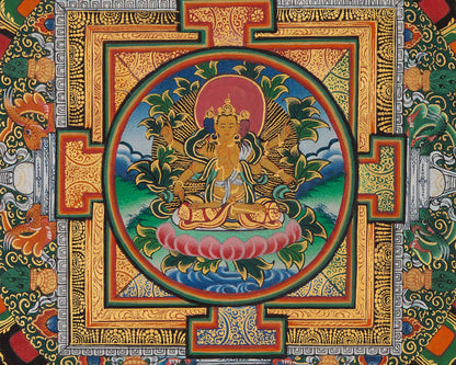 Vasundhara Mandala Thangka | Tibetan Wall Decor Mandala