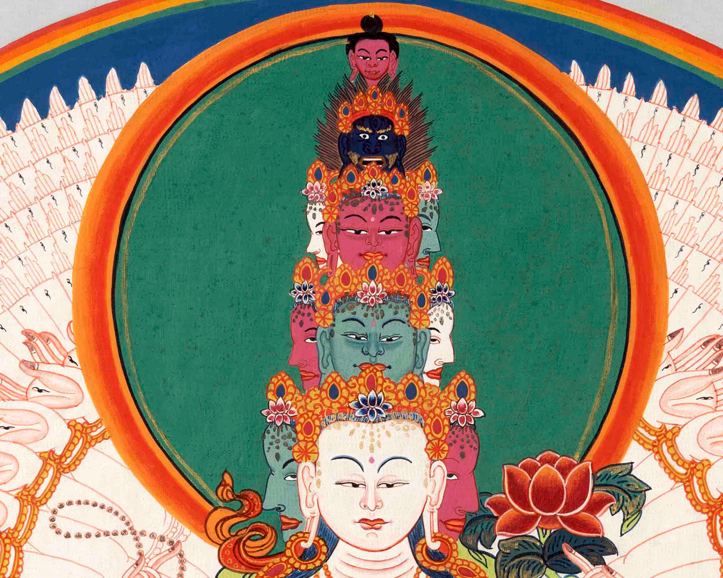 Avalokiteshvara Chenresig Thangka | Tibetan Traditional Painting | Wall Hanging Decors