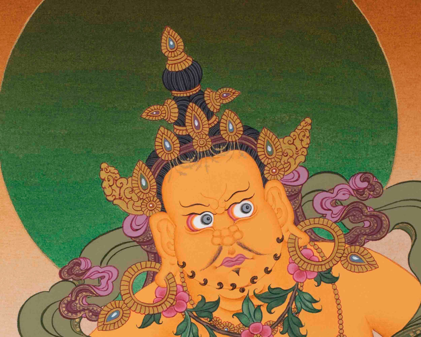 Dzambala Kubera Thangka | Wealth Deity | Religious Wall Decors