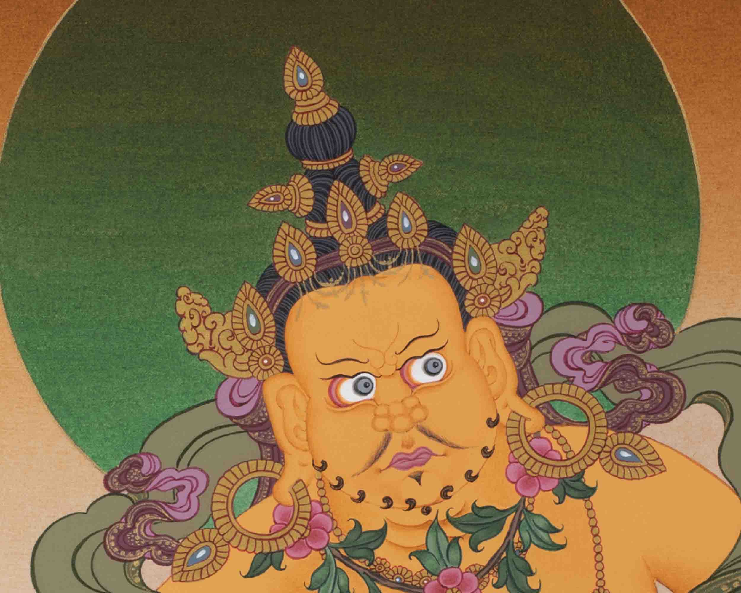Dzambala Kubera Thangka | Wealth Deity | Religious Wall Decors