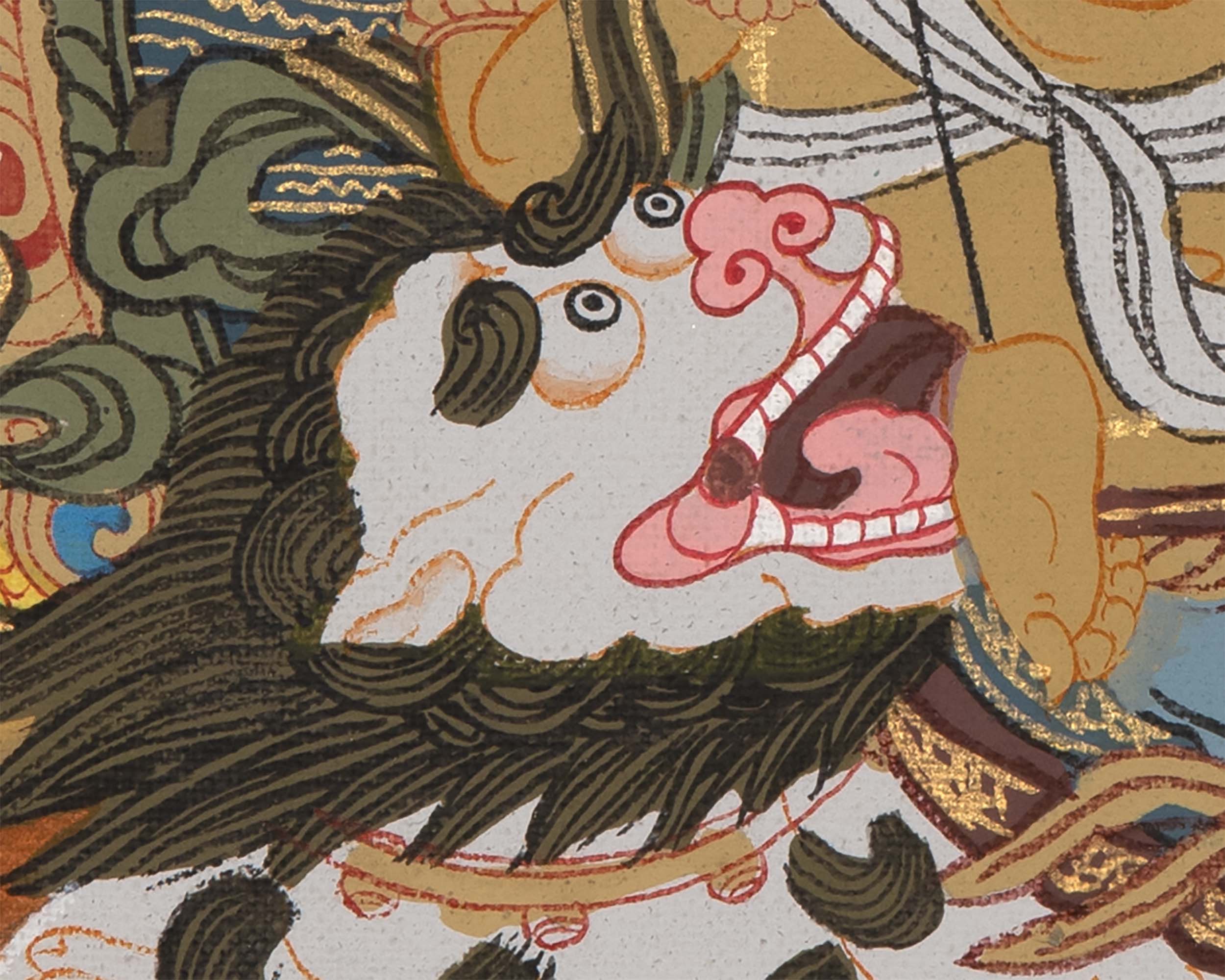 Vaisravana Tibetan Thangka | God Of Wealth | Wall Decors
