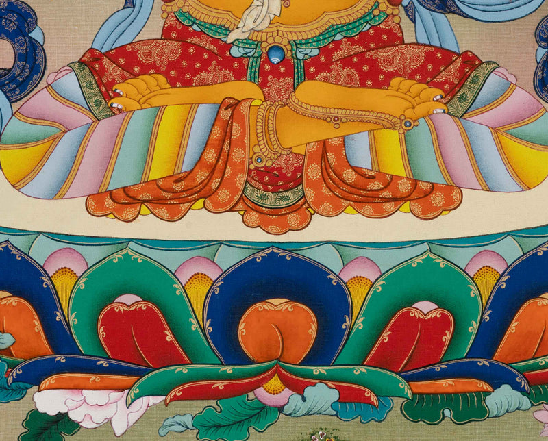 Manjushri Thangka Print | Bodhisattva Of Wisdom | Spiritual Room Decor