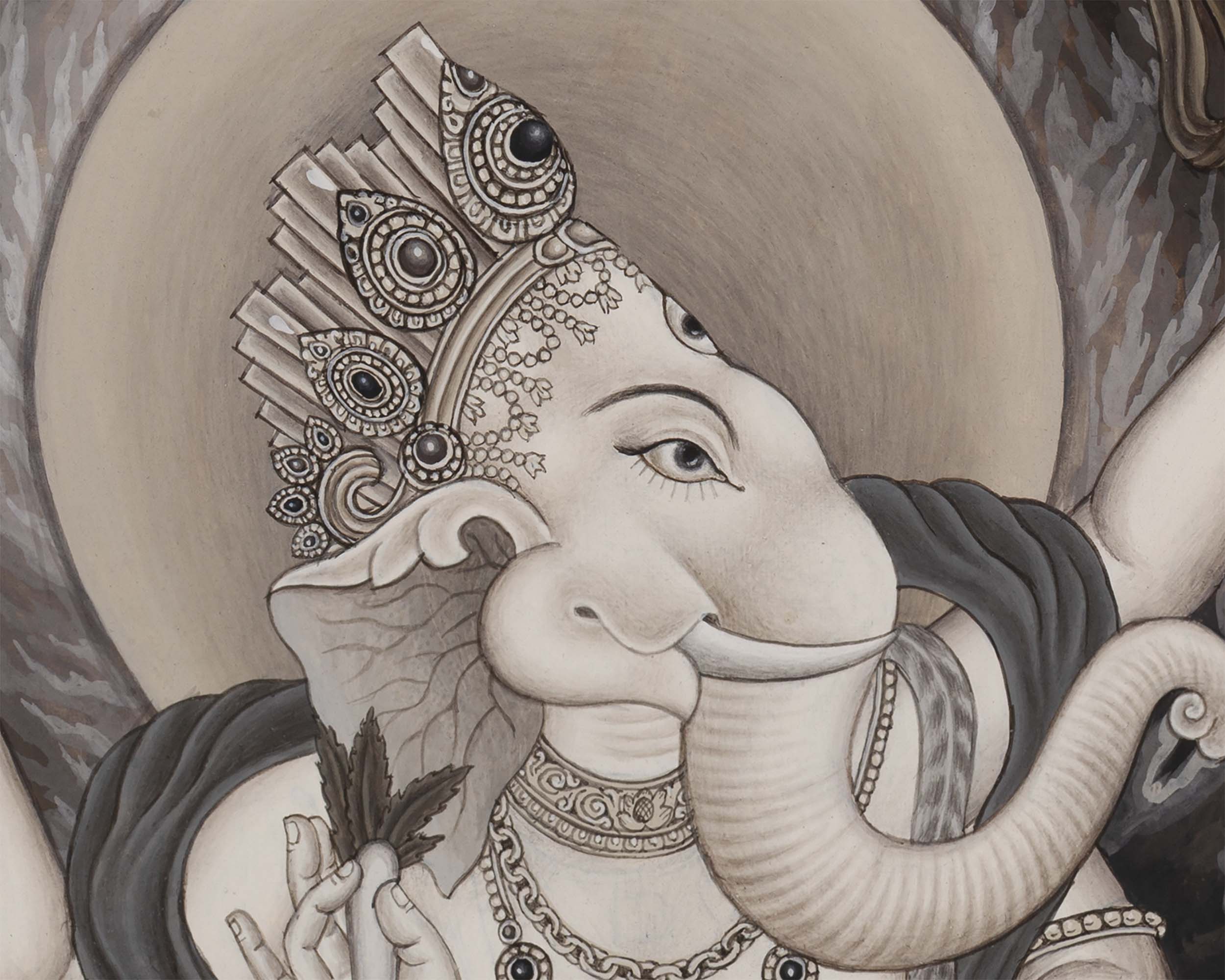 Hindu Ganesh Print | Wall Hanging Thangka