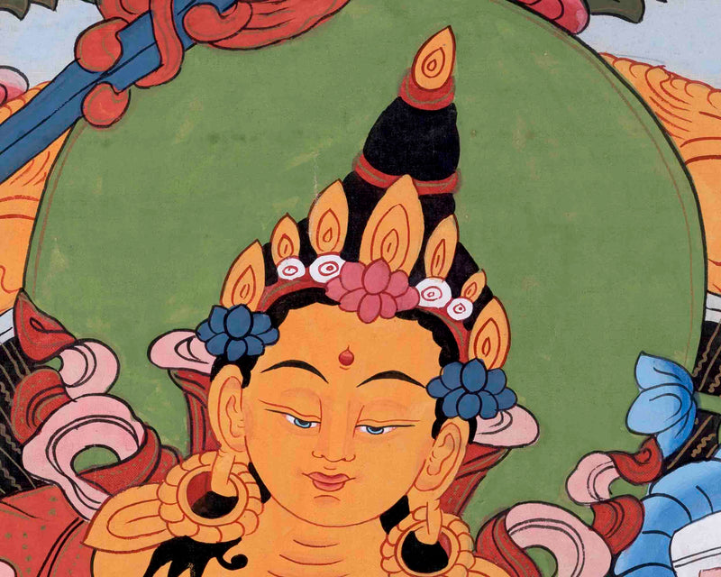 Vintage Manjushree Thangka | Traditional Tibetan Artwork | Wall Decors