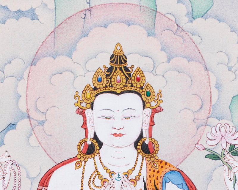 Four-Armed Chenrezig | Buddhist Art Thangka | Bodhisattva