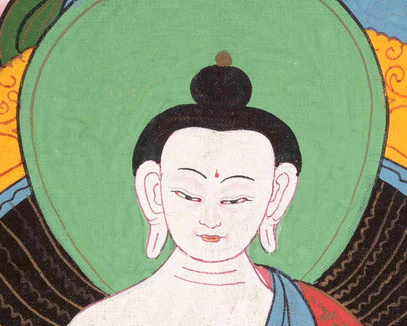 Vairocana Buddha Tibetan Thangka |  Spiritual Art for Altar space