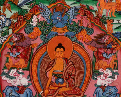 Shakyamuni Buddha's Life Story | Vintage Thangka | Wall Decors