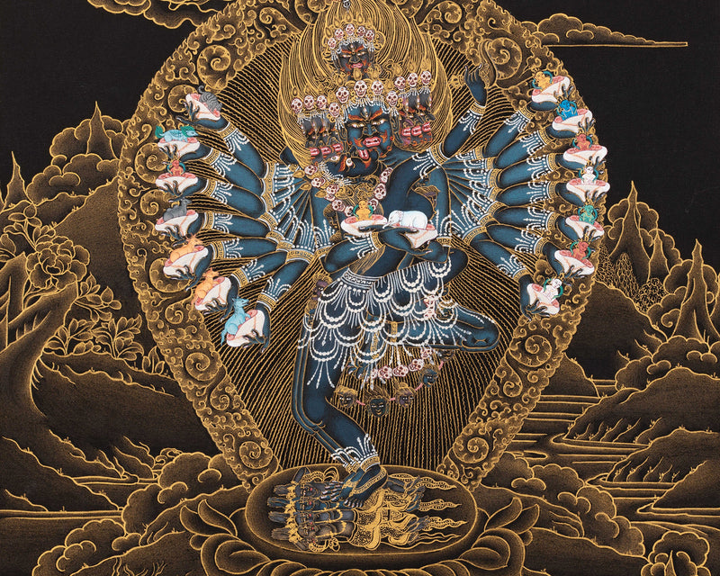 Hevajra with Nairatmya, Tibetan Yidam Thangka