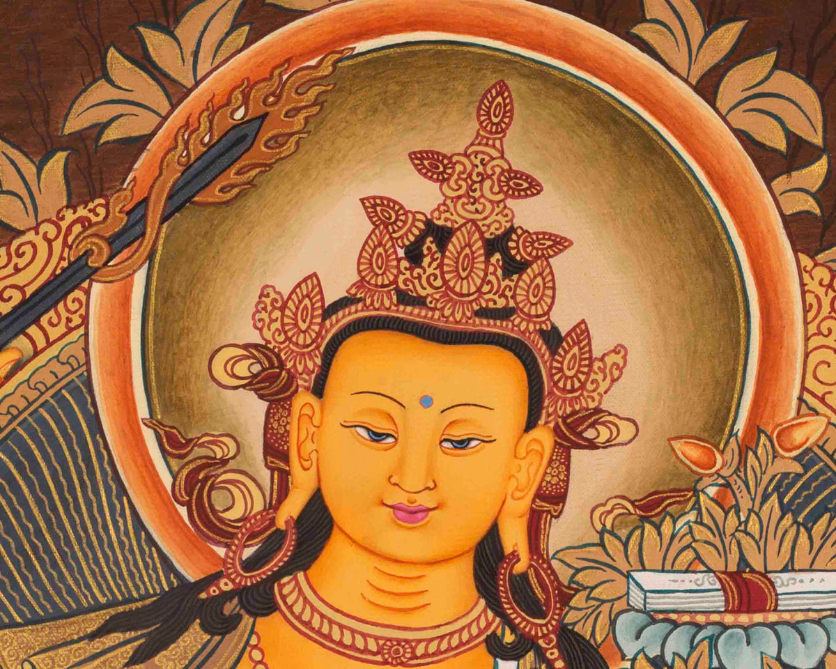 Manjushree Thangka | Bodhisattva Of Wisdom | Wall Decorative Art