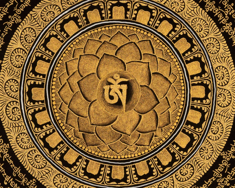 Om Mantra Thangka | Buddhist Traditional Painting | Wall Decoration
