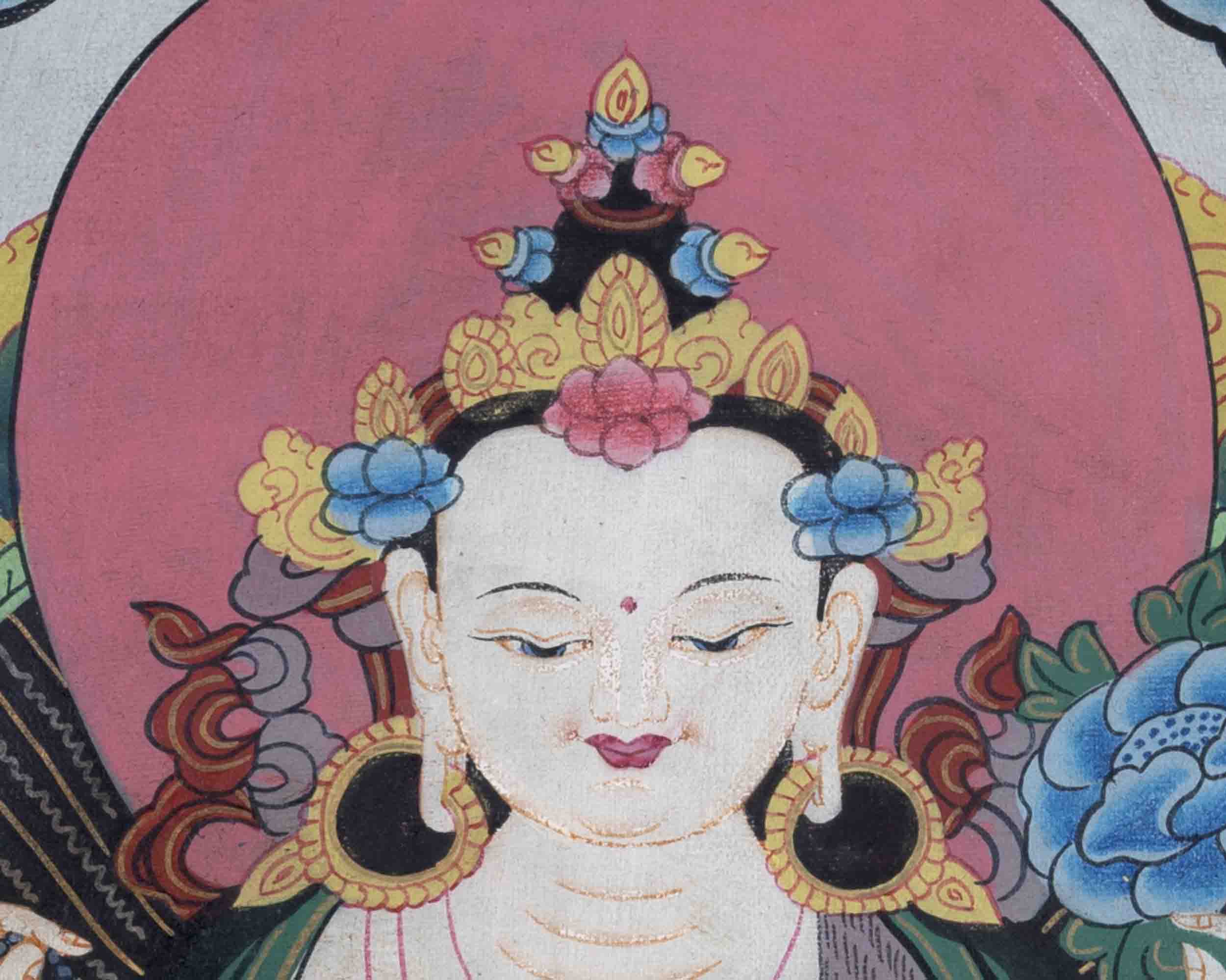 Avalokitesvara Chenresig Thangka | Oil Varnished Painting | Wall Decors