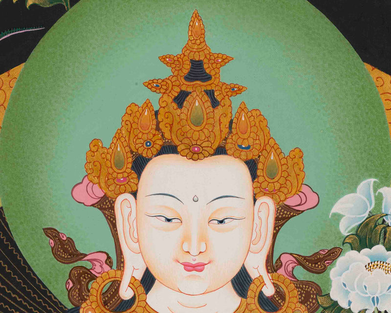 Avalokitesvara Chenresig Thangka | Religious Buddhist Art | Wall Decor