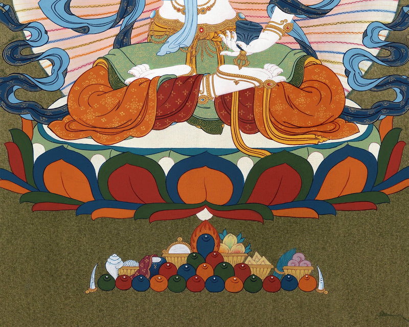 Vajrasattva Thangka, Dorje Sempa, Tibetan Thangka Painting