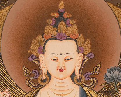 4Armed Chengrezig Thangka | Traditional Buddhist Painting