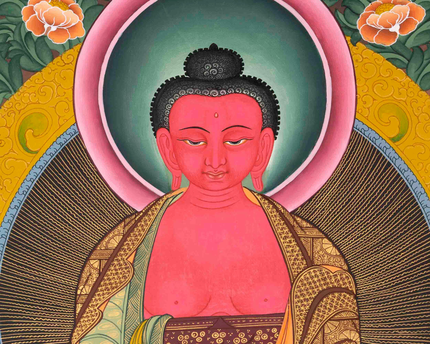 Amitabha Buddha Thangka | Handpainted Tibetan Artwork | Wall Decors