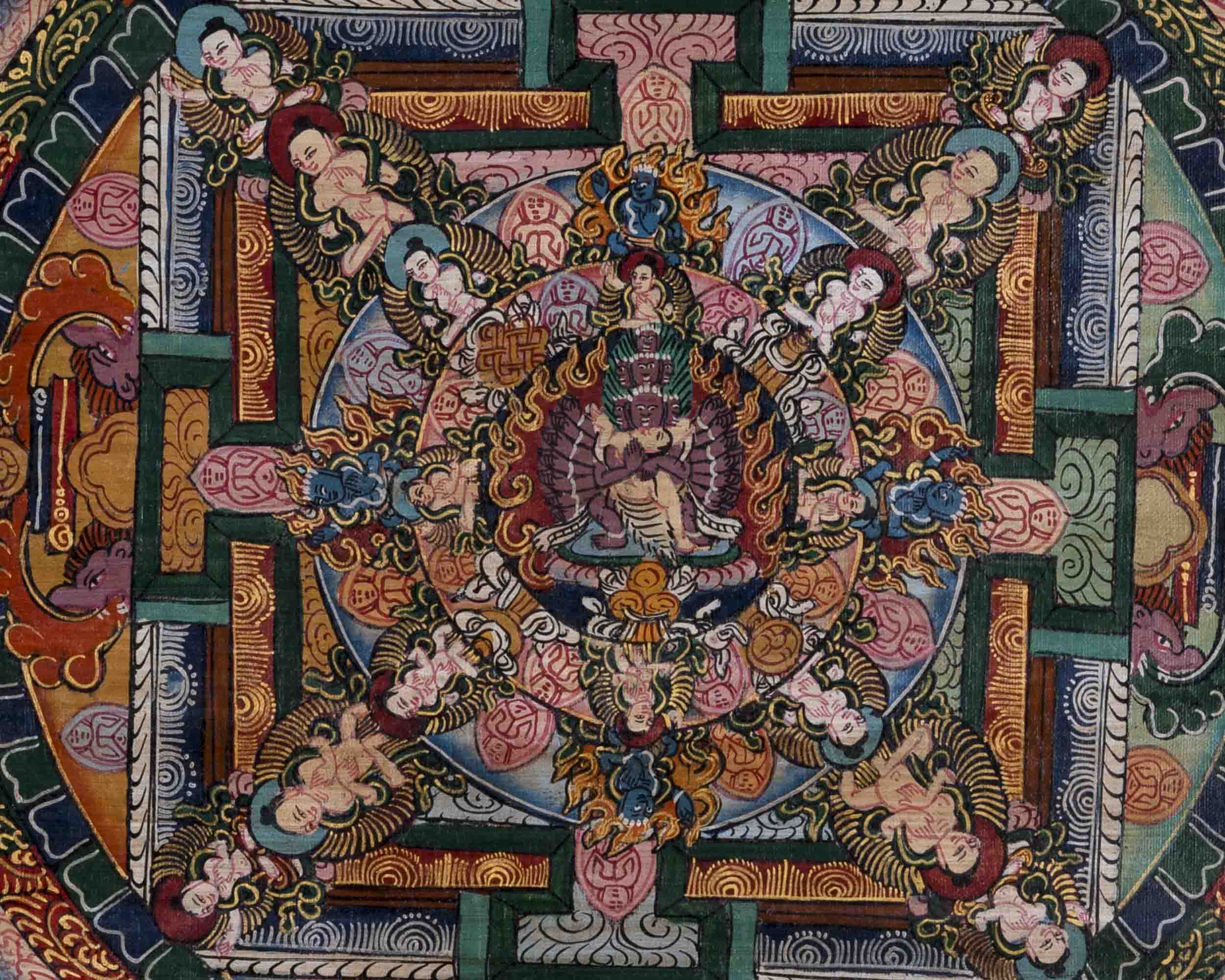 Traditional Heruka Mandala | Religious Buddhist Thangka | Wall Decors