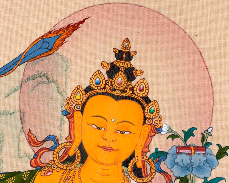 Manjushri Thangka | Traditional Bodhisattva Art