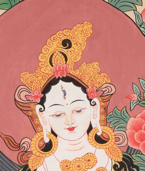 White Tara Thangka | Traditional Tibetan Art | Wall Decor